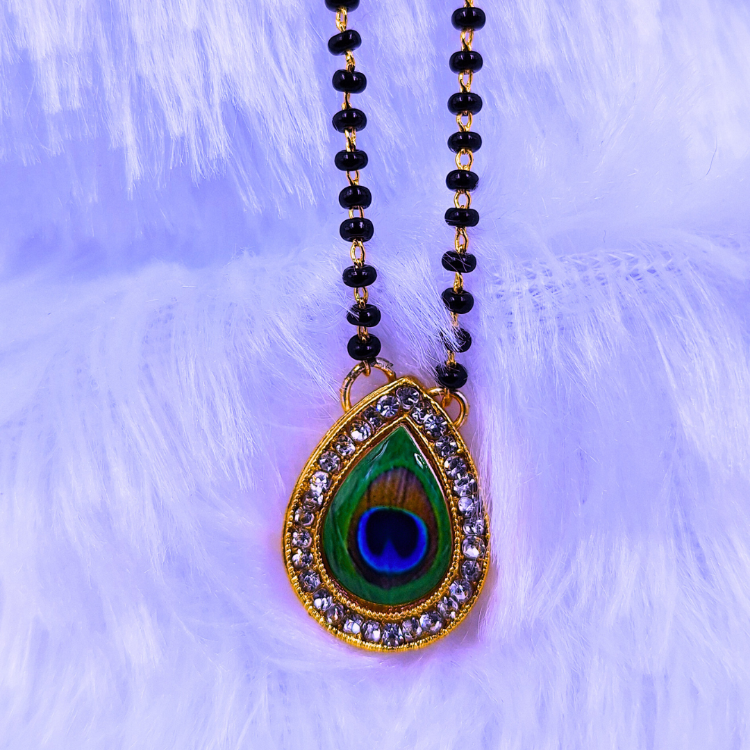 Peacock kundan mangalsutra