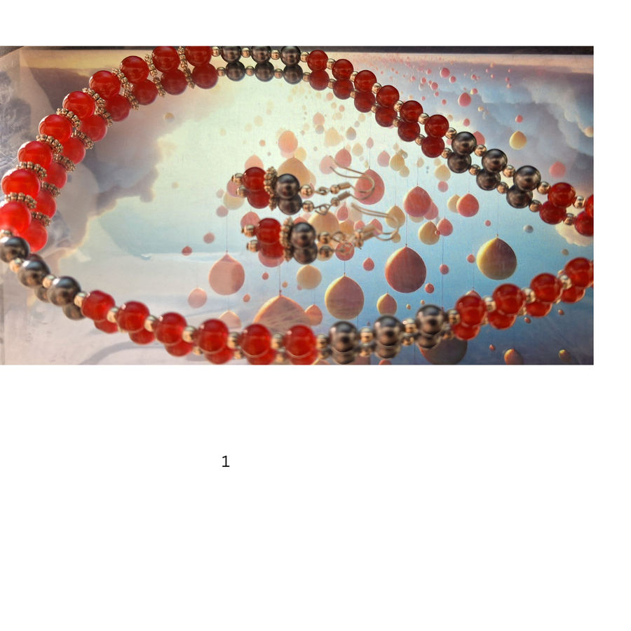 RED AND GREY BEAD CHAIN