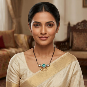 Kundan Flower Pendant Mangalsutra